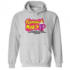 Flaming Moe's Exclusively at Spring Field Tavern Special 8b Proof Since 1991 with Cocktail Glass Unisex Kids and Adults Pullover Hoodie									 									 									